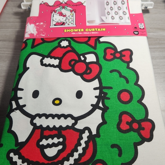 Hello Kitty | Bath | Hello Kitty Fabric Christmas Shower Curtain ...